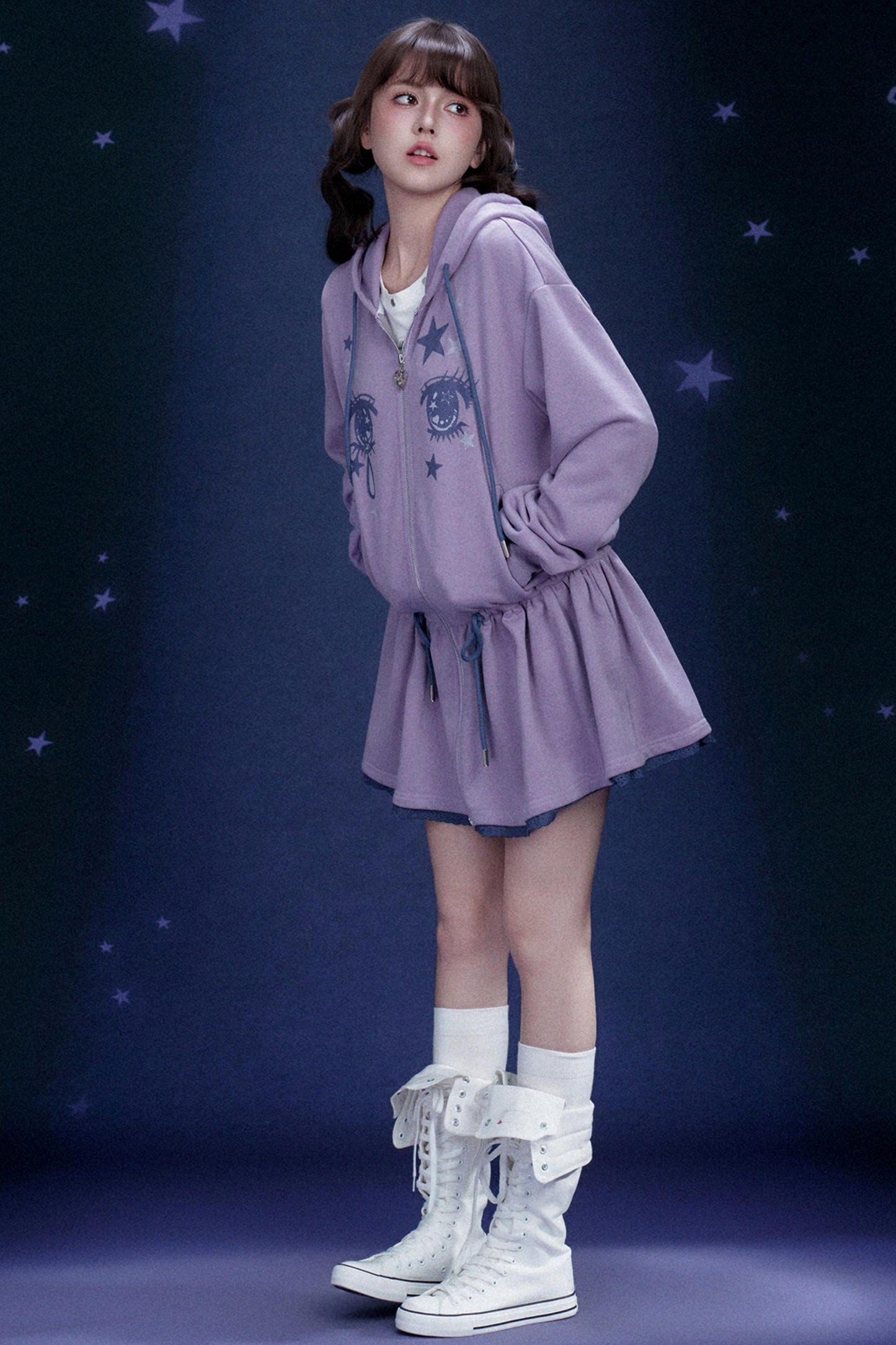 Comic Eye Hooded Dress