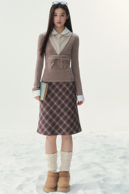 Retro Doll Color Layered Design Top