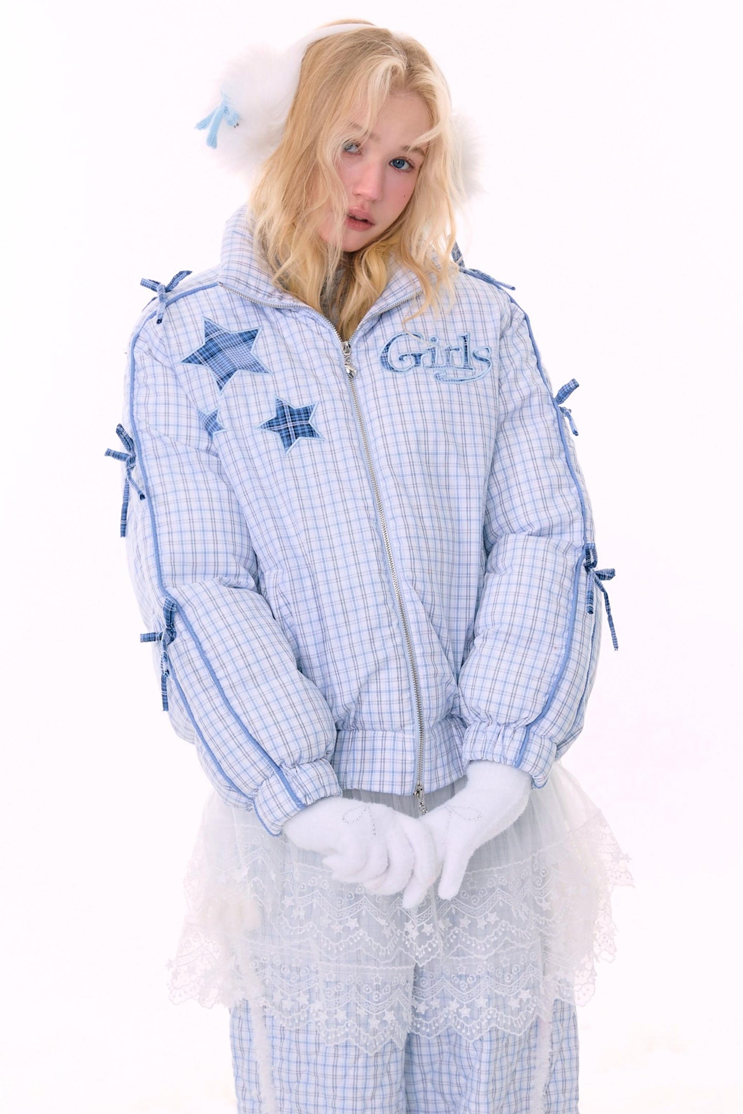 Check Star Down Jacket