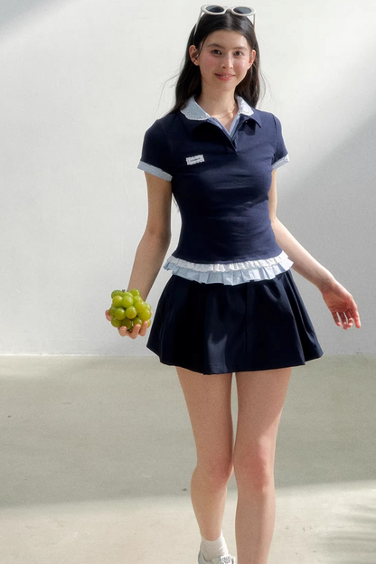polo de punto con lunares retro