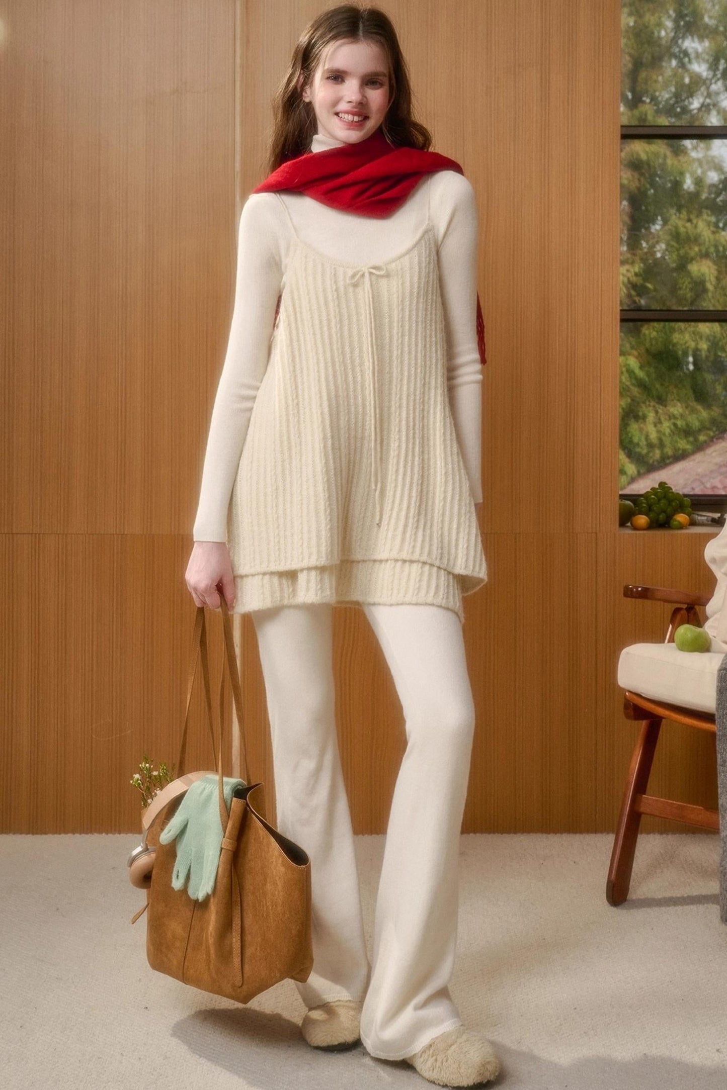 レトロスイートトップス+スリムパンツ