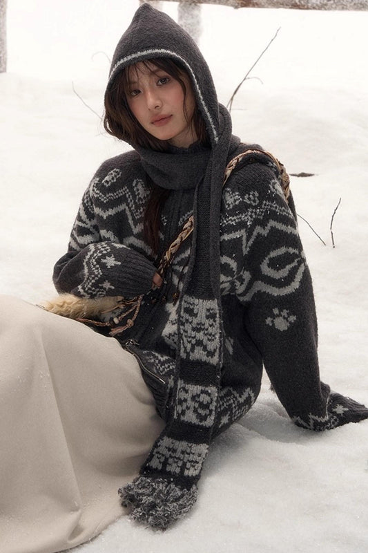 Retro Mode Design Scarf Hat