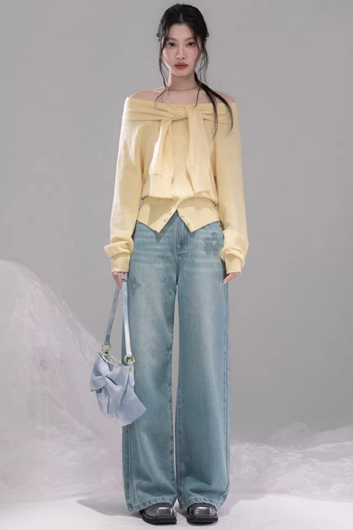 Sea Salt Straight Leg Denim Pants