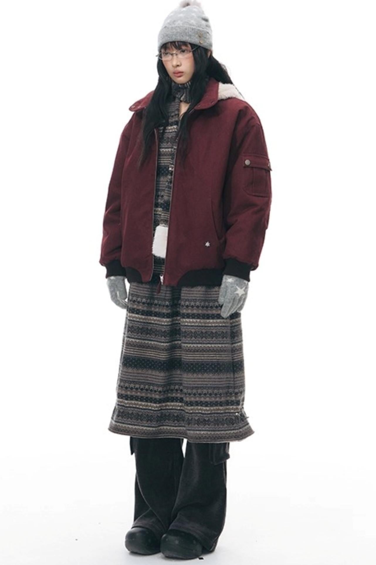 ダークレッドルーズジャケット