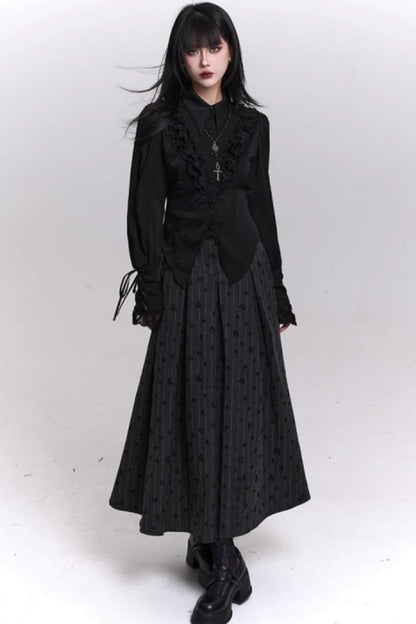 クラシックストライプパターンエーラインスカート