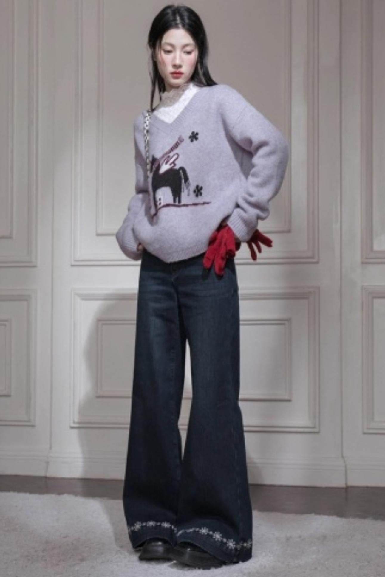 Soft mist wool sweater