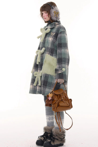 Retro Plaid Woollen Coat
