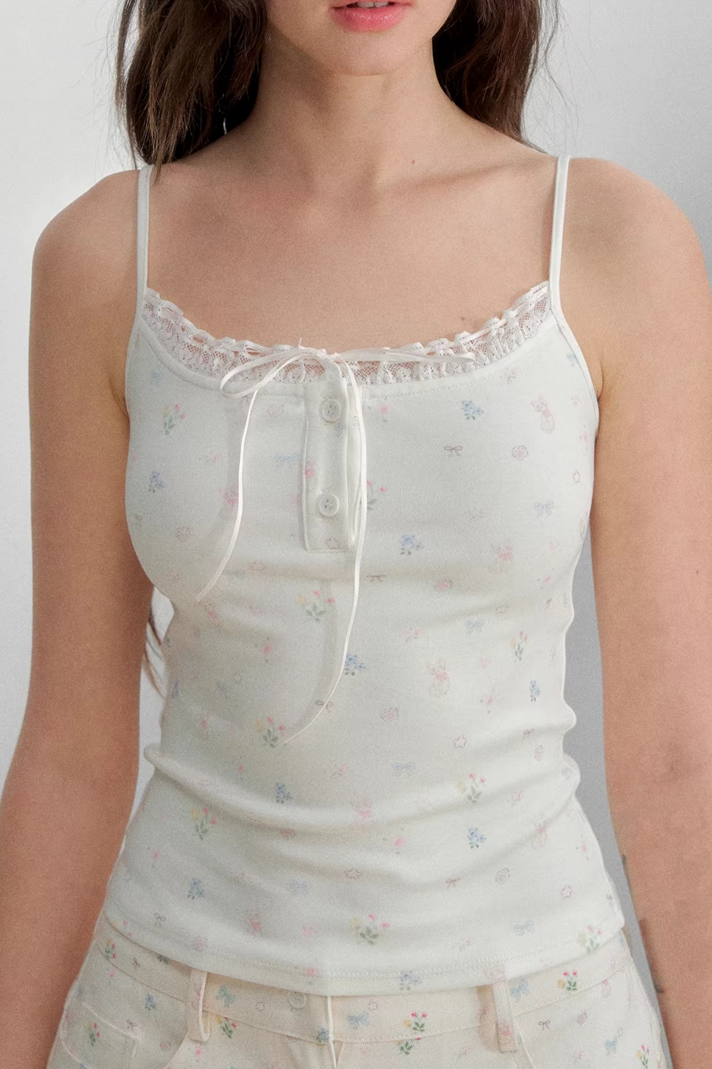 Floral Lace Cotton Camisole