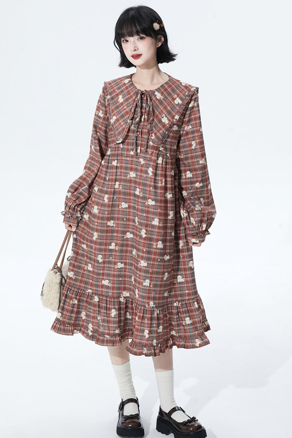 Checkered Puppy Collar Dress
