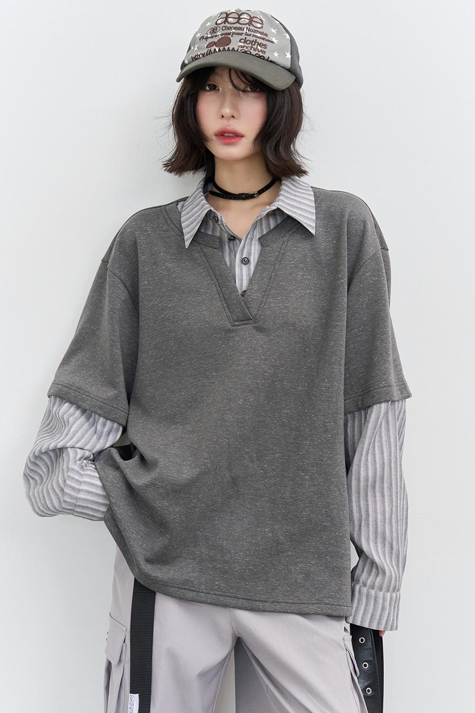 パッチワークカラーブロックブラウス