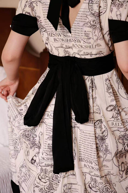 Rose Print Classical Dress