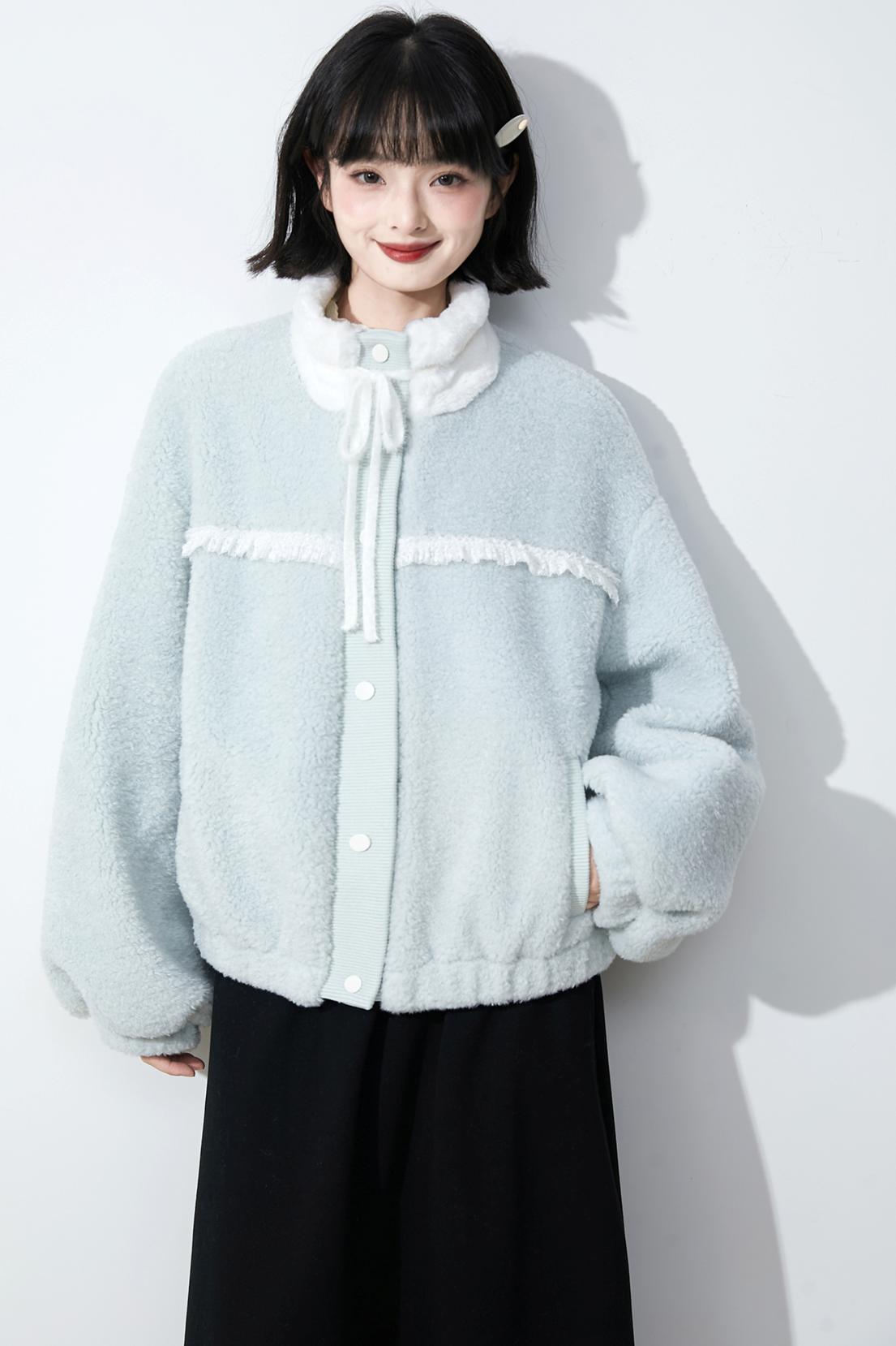 Soft mist blue longline coat