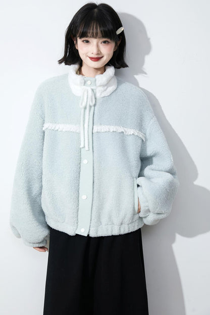 Soft mist blue longline coat