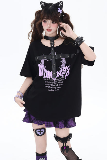 Summer Leather Button T-Shirt