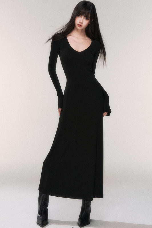 デザイアニットVネックドレス