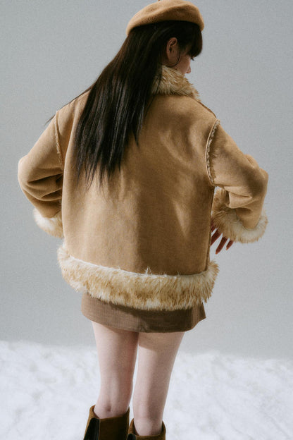 Fur Ribbon Pocket Coat