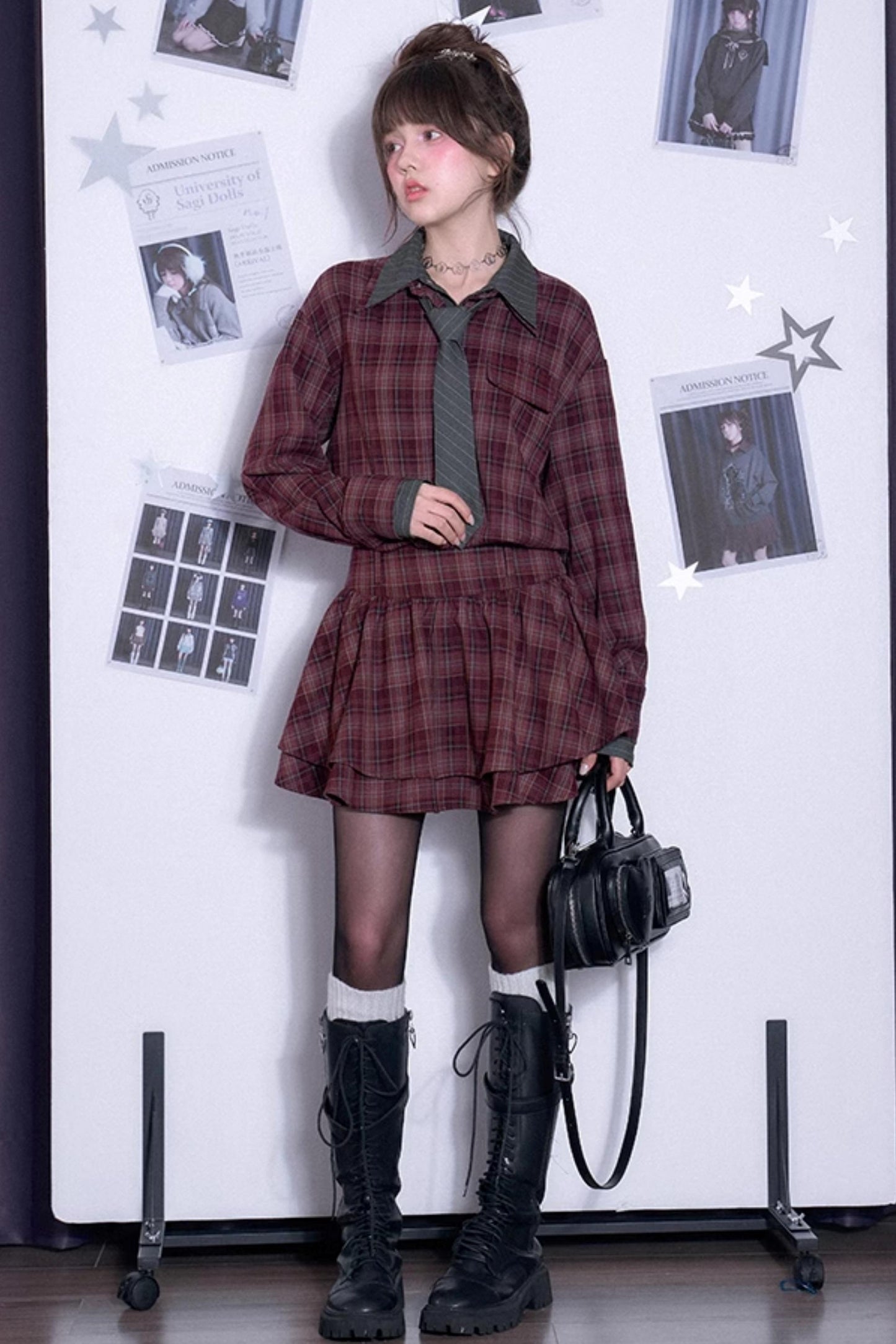 Red Check Shirt Dress