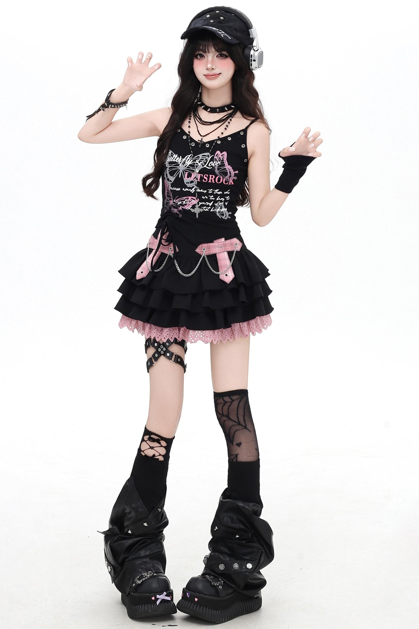 Black Pink Sweet Spice Cami Top