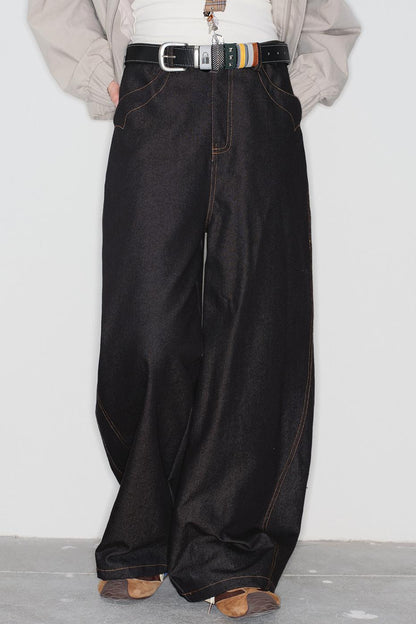 ルーズワイドモードデニムパンツ