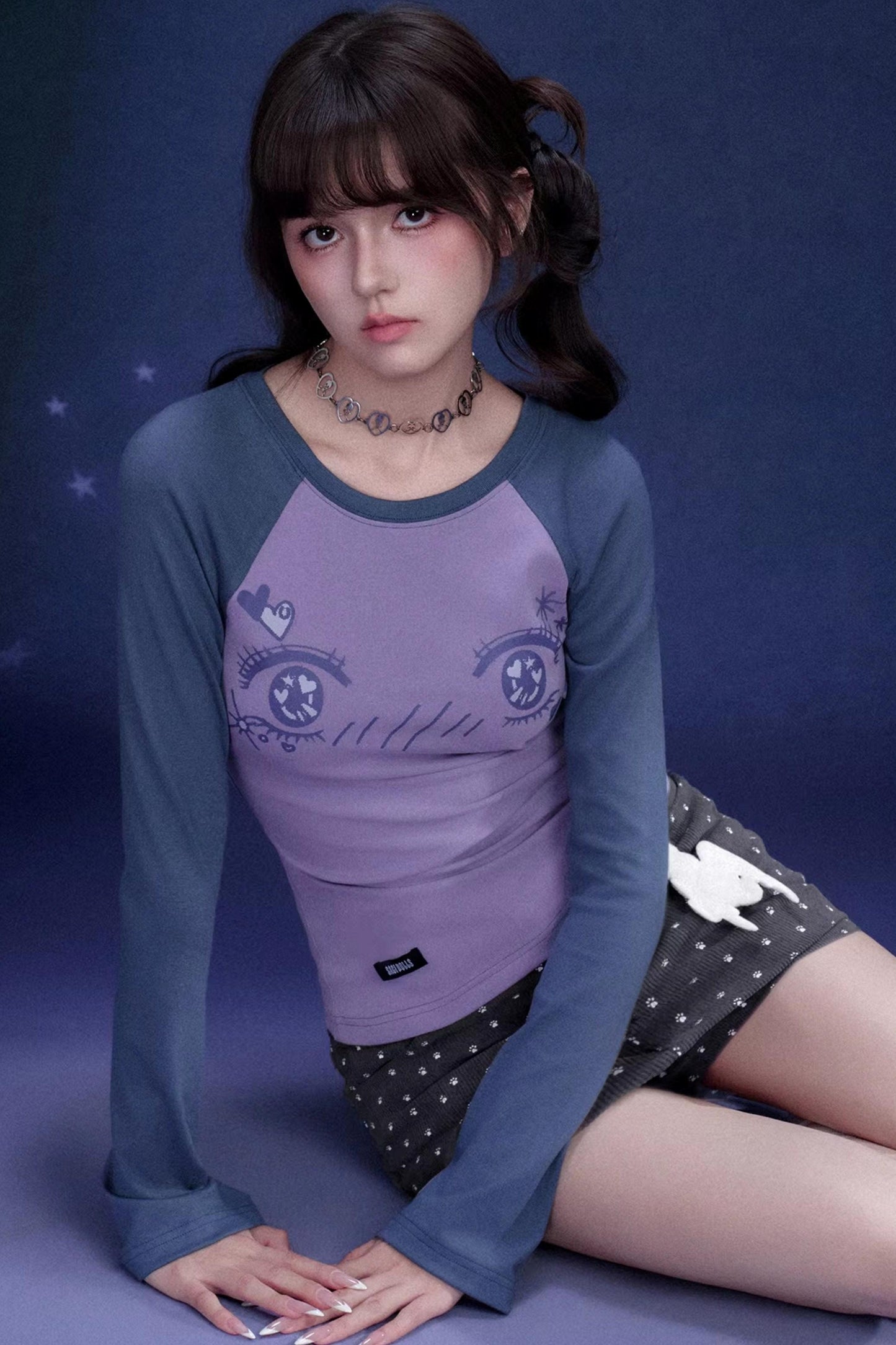 Comic Eye Raglan Blouse