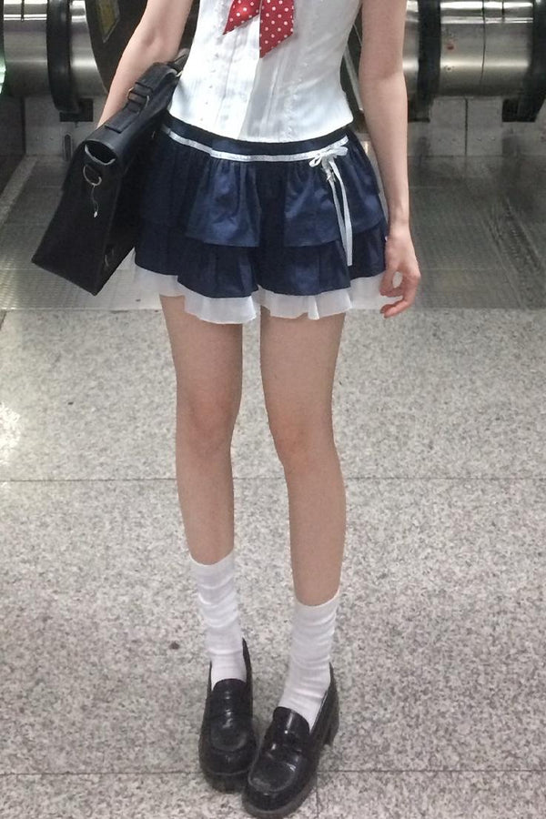 セーラートップス＋ドットスカート