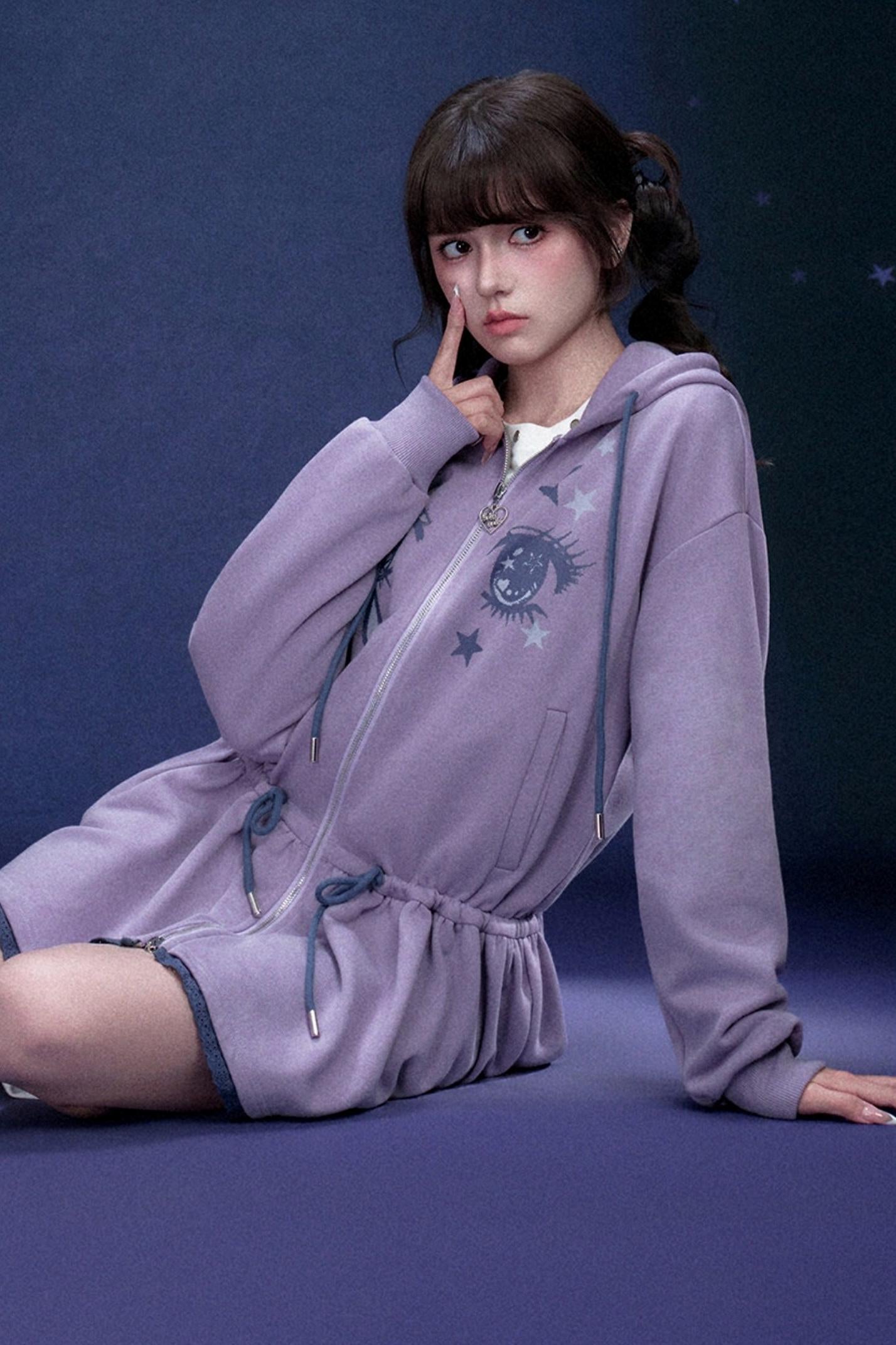 Comic Eye Hooded Dress