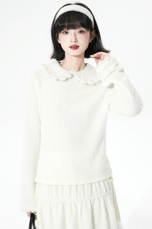 フェザーヤーンドールカラーセーター