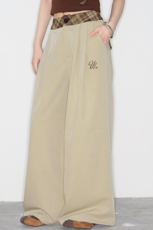 チェックルーズロングパンツ