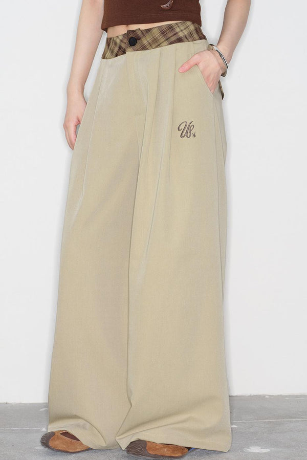 チェックルーズロングパンツ