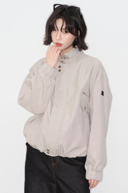 ソリッドカラースタンドカラージャケット