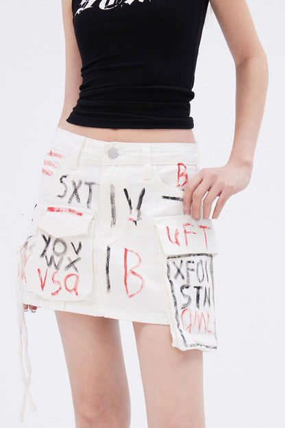 Artistic Graffiti Midi Skirt