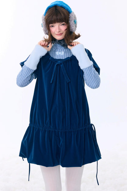 Deep Blue Velvet Dress