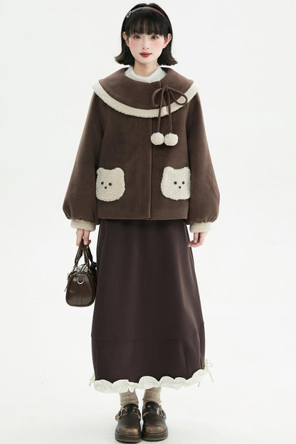 キャラメルブラウンプラッシュコート