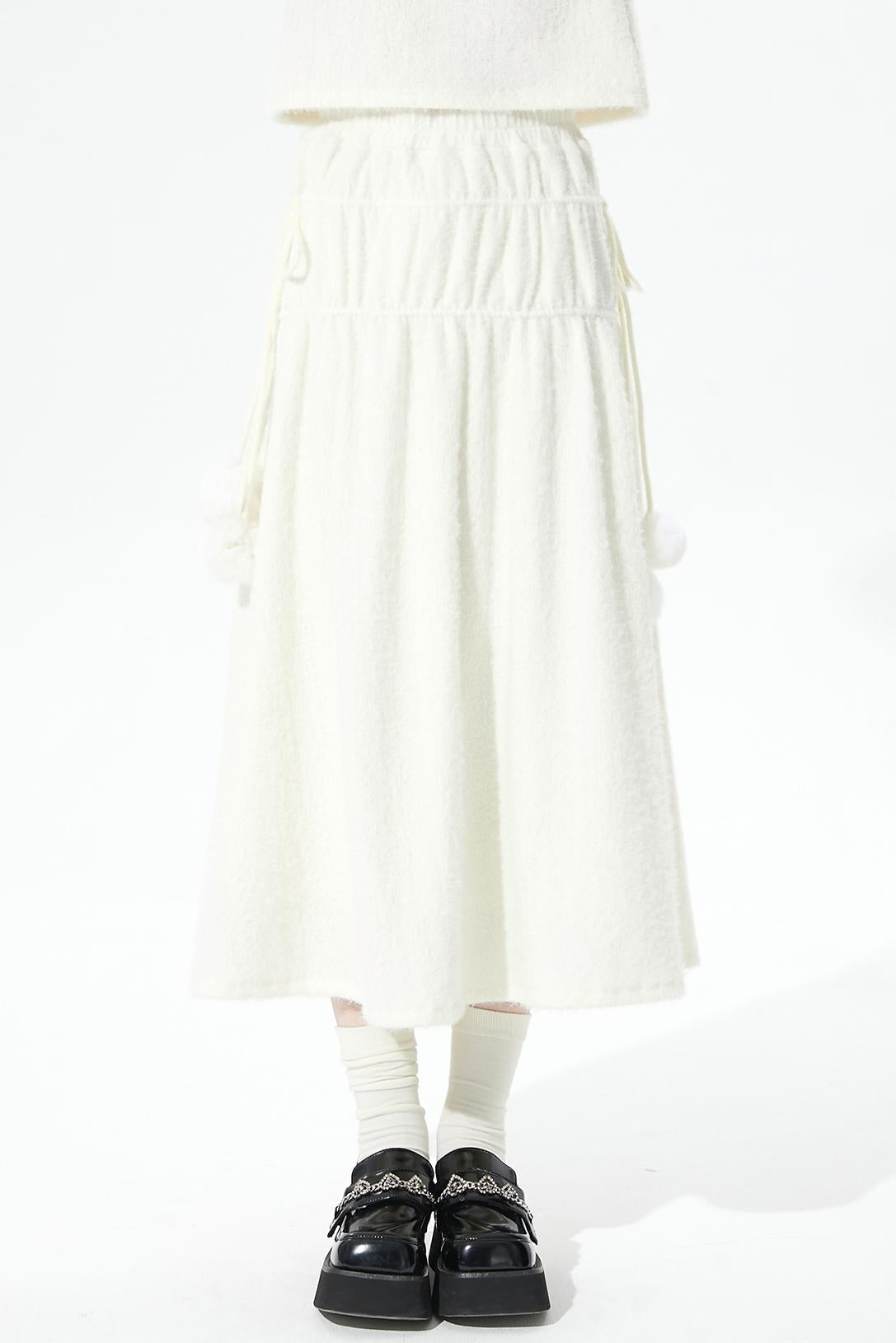 ソフトリブドニットフレアスカート