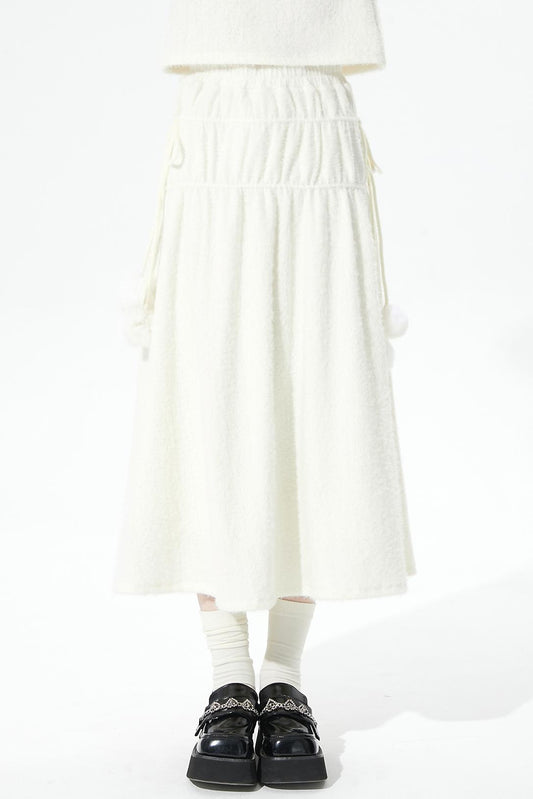 ソフトリブドニットフレアスカート