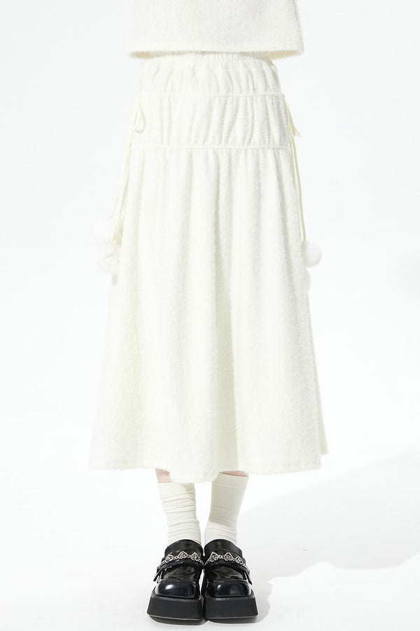 ソフトリブドニットフレアスカート