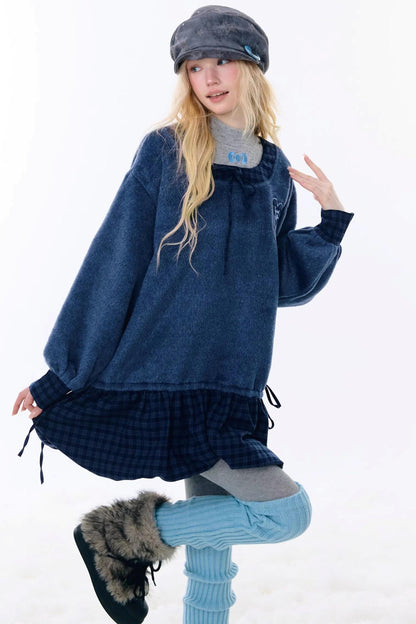 Check Loose Wide Dress