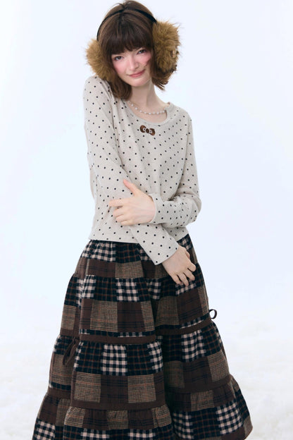 Polka Dot Chain Knit Top