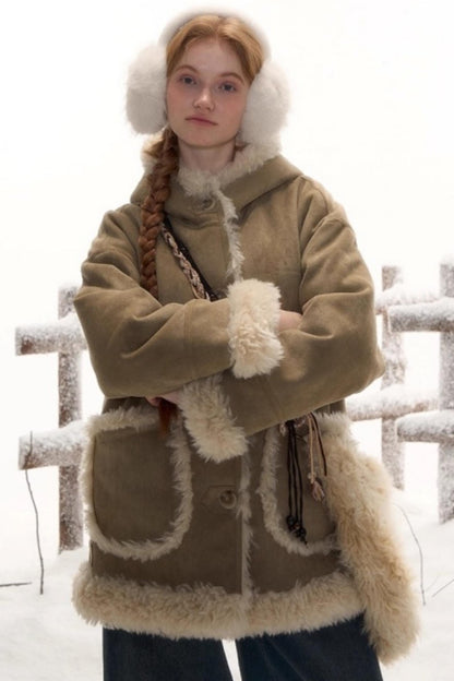 リバーシブルスエードファーコート