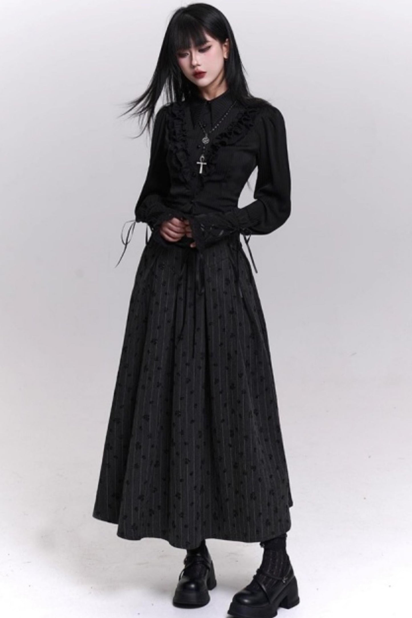 クラシックストライプパターンエーラインスカート