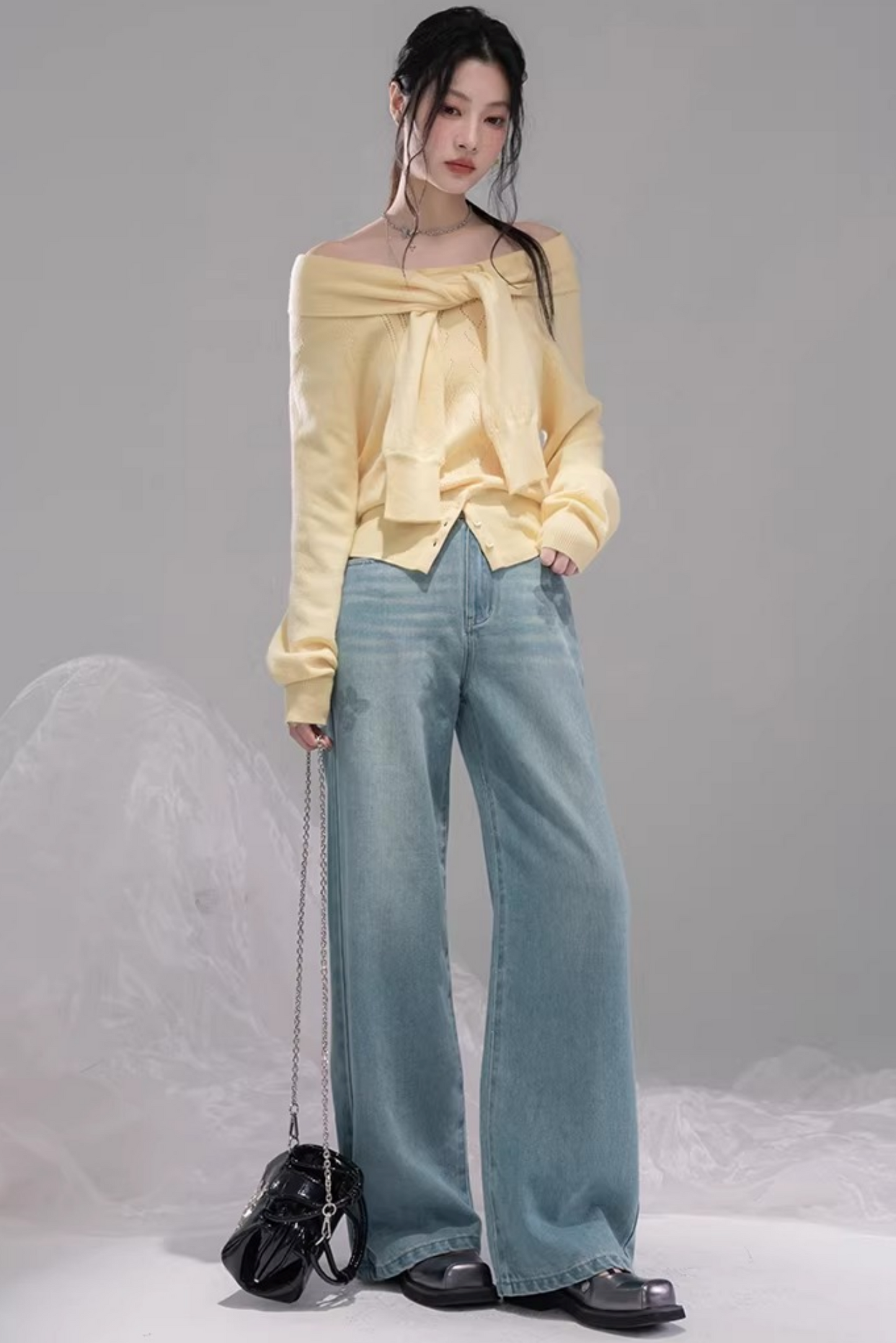 Sea Salt Straight Leg Denim Pants