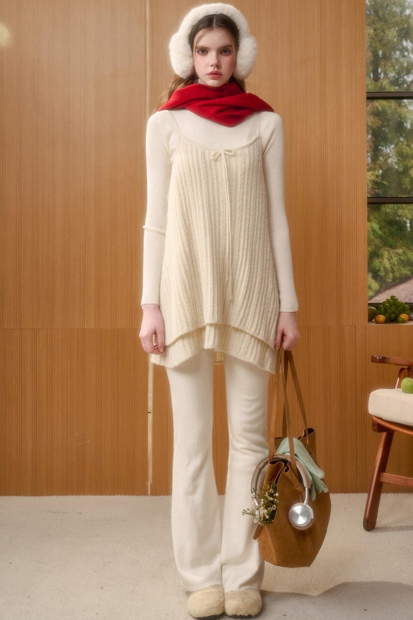 レトロスイートトップス+スリムパンツ