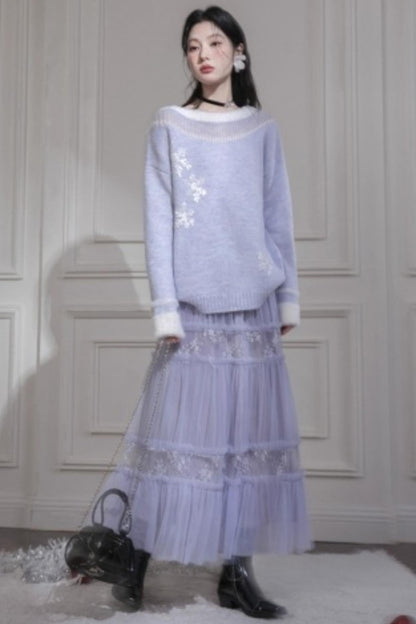 ホリデースノーフレークワンショルダートップス