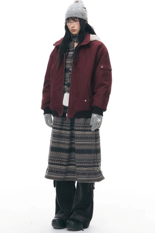 ダークレッドルーズジャケット