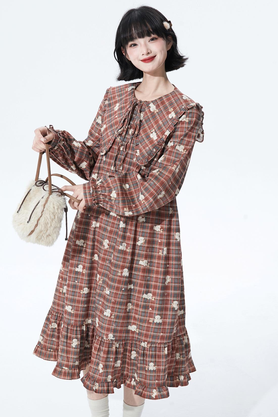 Checkered Puppy Collar Dress