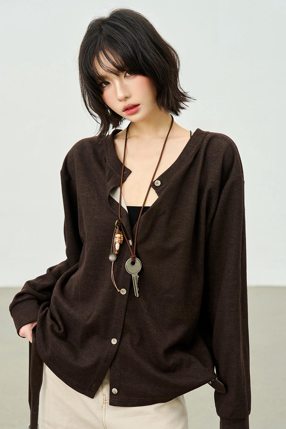 リバーシブルVネックカーディガン