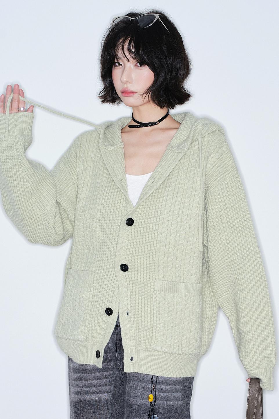 Gravity Knitted Hooded Jacket