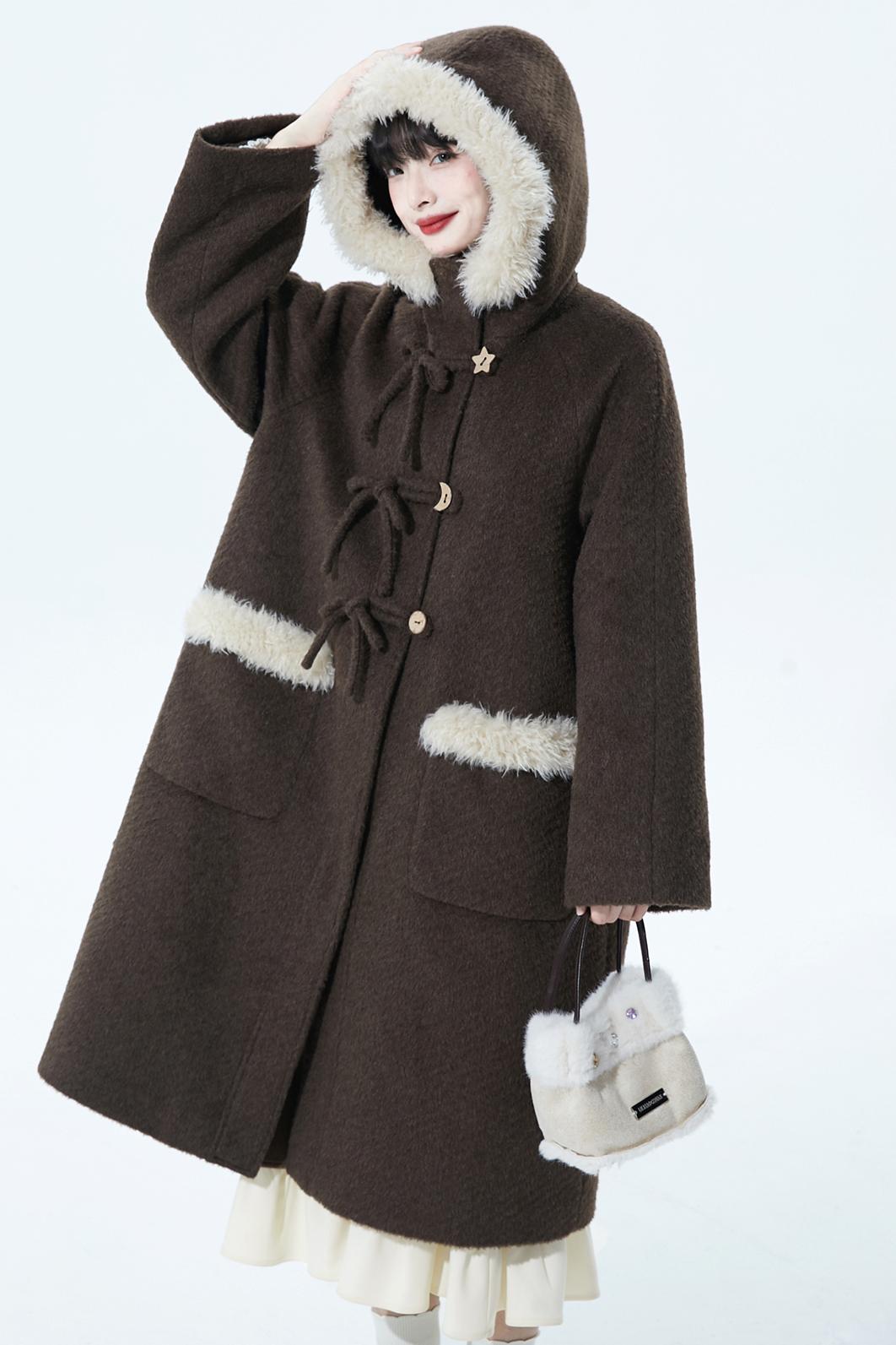 ソフトブラウンフーディコート