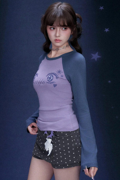 Comic Eye Raglan Blouse