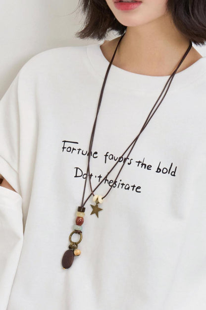 モードカジュアルロングネックレス